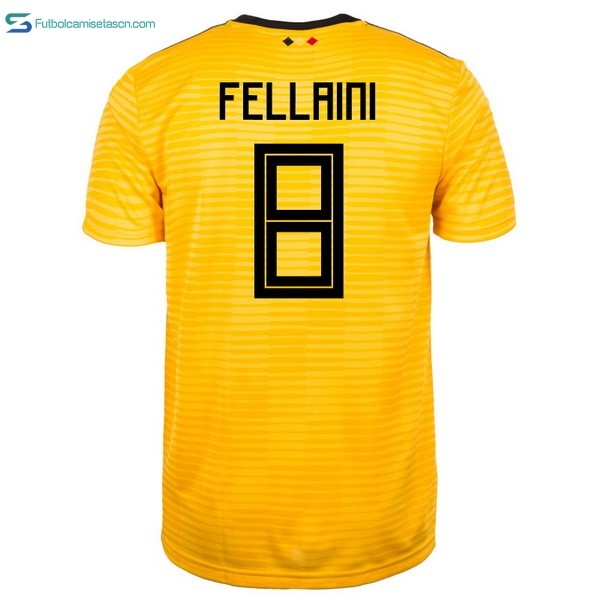 Camiseta Belgica 2ª Fellaini 2018 Amarillo